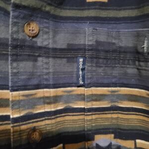 VTG WOOLRICH MEN'S‎ SOUTHWEST PRINT 100% COTTON FLANNEL LS BUTTON DOWN SHIRT XL